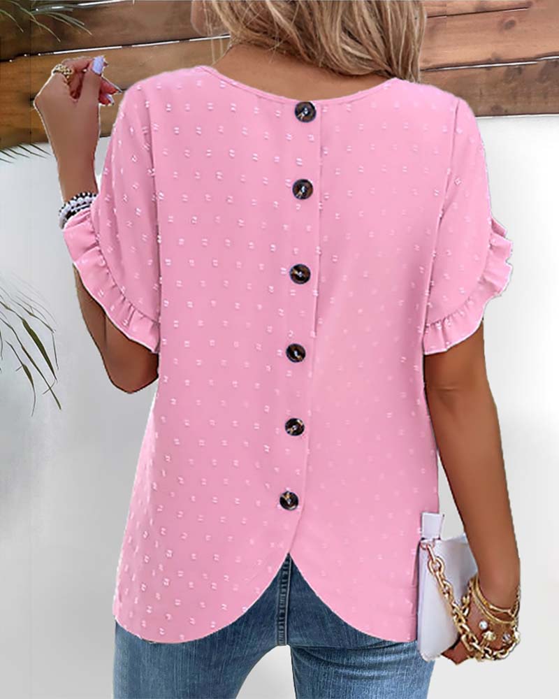 Lumi Blouse | Swiss Dot Butterfly Sleeve Blouse - Image 7