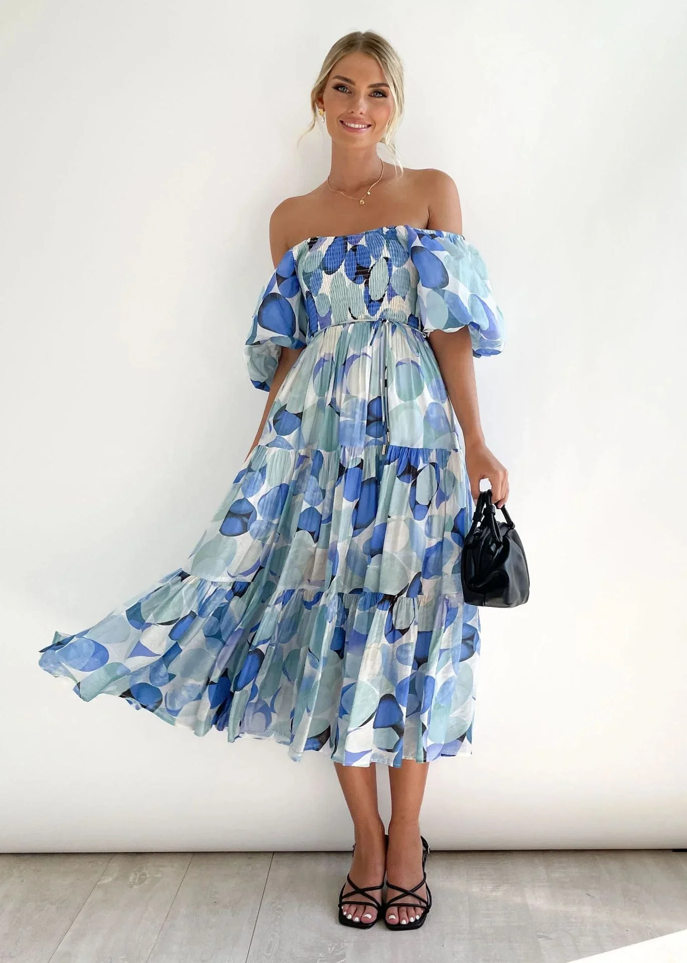 Maisy Dress | Off-Shoulder Flowy Midi Dress