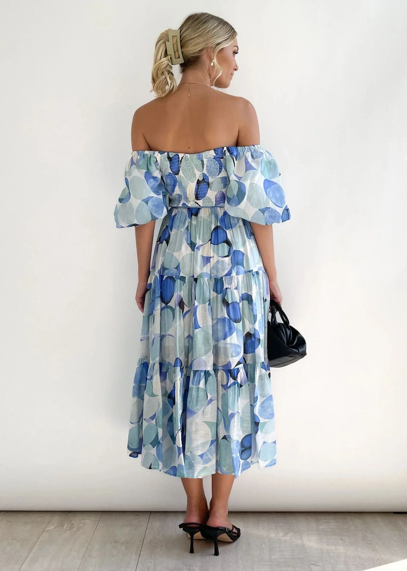 Maisy Dress | Off-Shoulder Flowy Midi Dress - Image 4