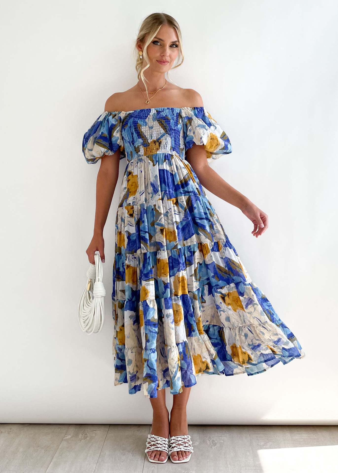 Maisy Dress | Off-Shoulder Flowy Midi Dress - Image 6