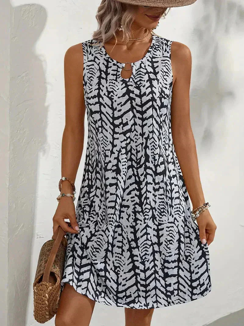 Marcella Dress | Printed Sleeveless Summer Mini Dress - Image 2