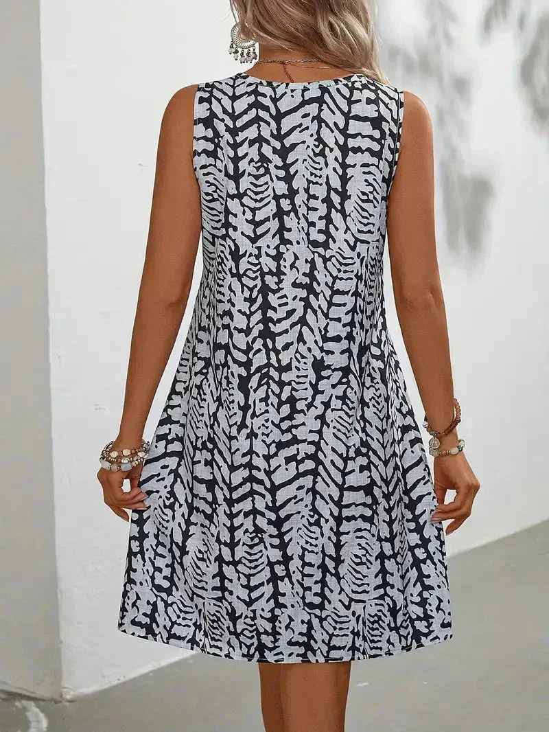 Marcella Dress | Printed Sleeveless Summer Mini Dress - Image 3