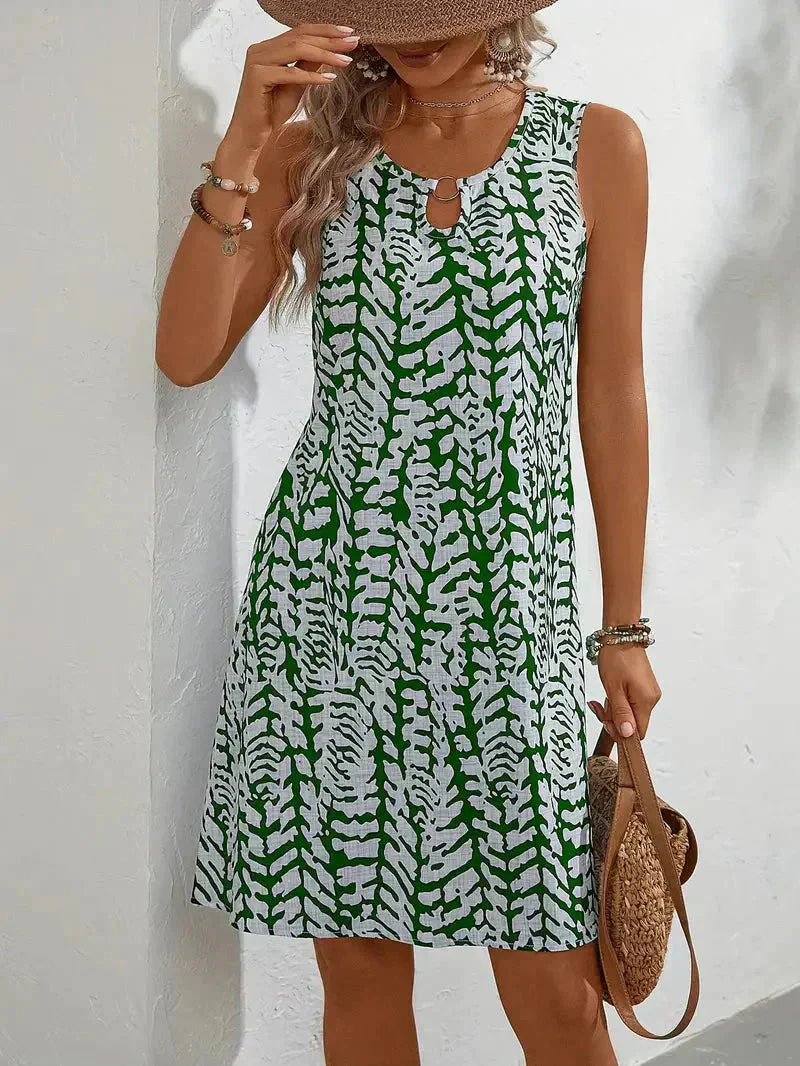 Marcella Dress | Printed Sleeveless Summer Mini Dress - Image 5