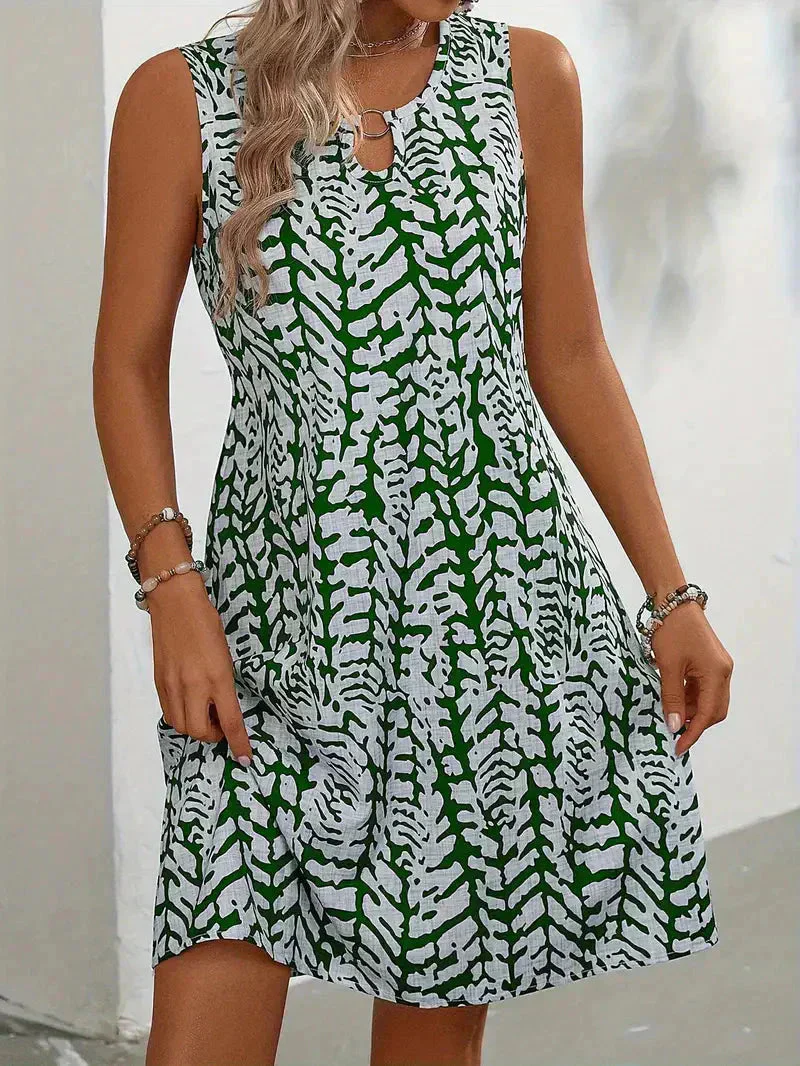 Marcella Dress | Printed Sleeveless Summer Mini Dress - Image 6