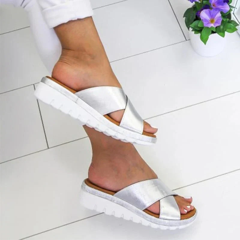 Matilde Sandals | Woven Crisscross Straps Platform Sole Sandals - Image 3