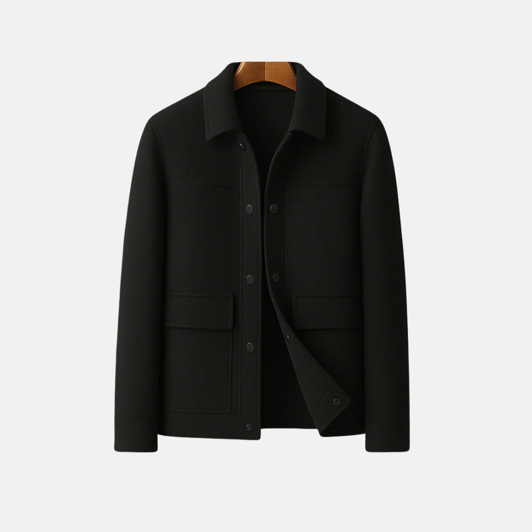 Men’s Blazer – Tailored Fit – Wool Blend – Turn-Down Collar – Button Closure – Patch Pockets - Image 3