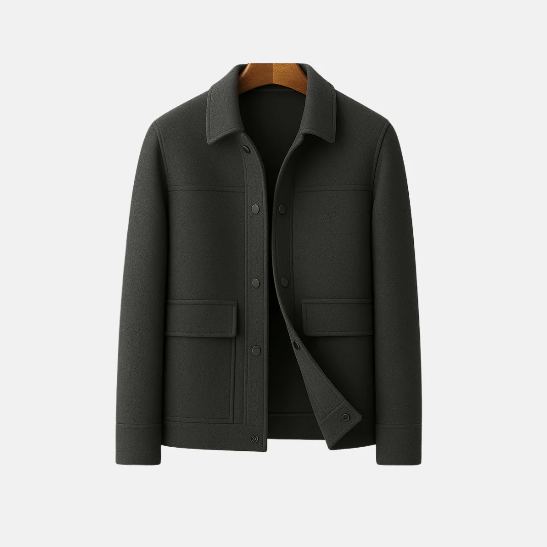Men’s Blazer – Tailored Fit – Wool Blend – Turn-Down Collar – Button Closure – Patch Pockets - Image 4