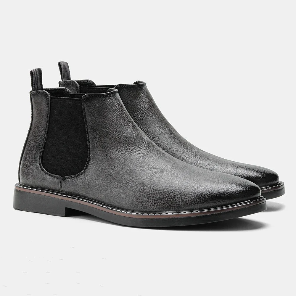 Men’s Chelsea Boots – Smooth Leather – Almond Toe – Elastic Gusset – Ankle Length - Image 5