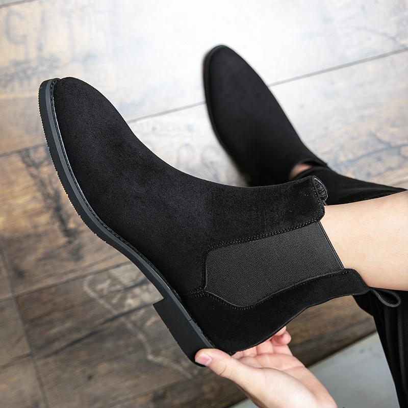 Men’s Chelsea Boots – Suede Finish – Slim Fit – Ankle High – Elastic Gussets – Slip-On - Image 2