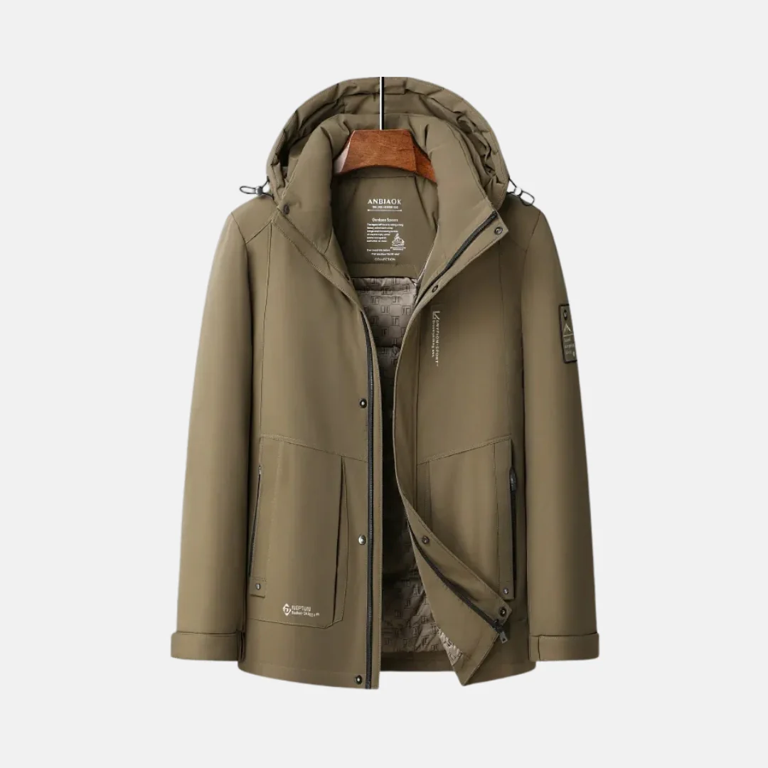 Men’s Down Jacket – Regular Fit – Quilted Lining – Adjustable Hood – Zip & Snap Closure - Image 3