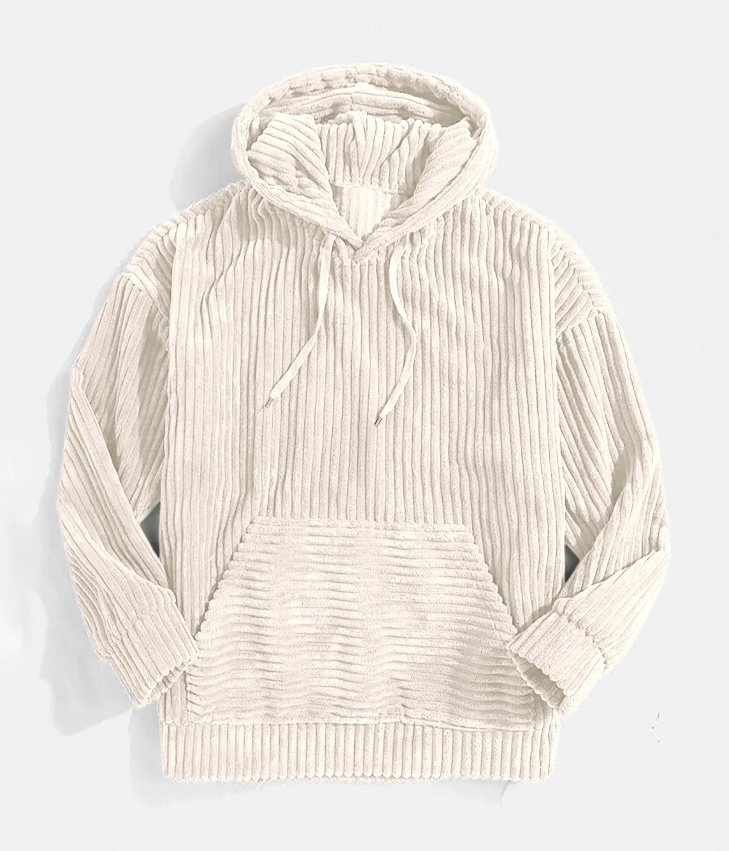 Men’s Hoodie – Corduroy Textured – Oversized Relaxed Fit – Kangaroo Pocket – Ribbed Trim - Image 5