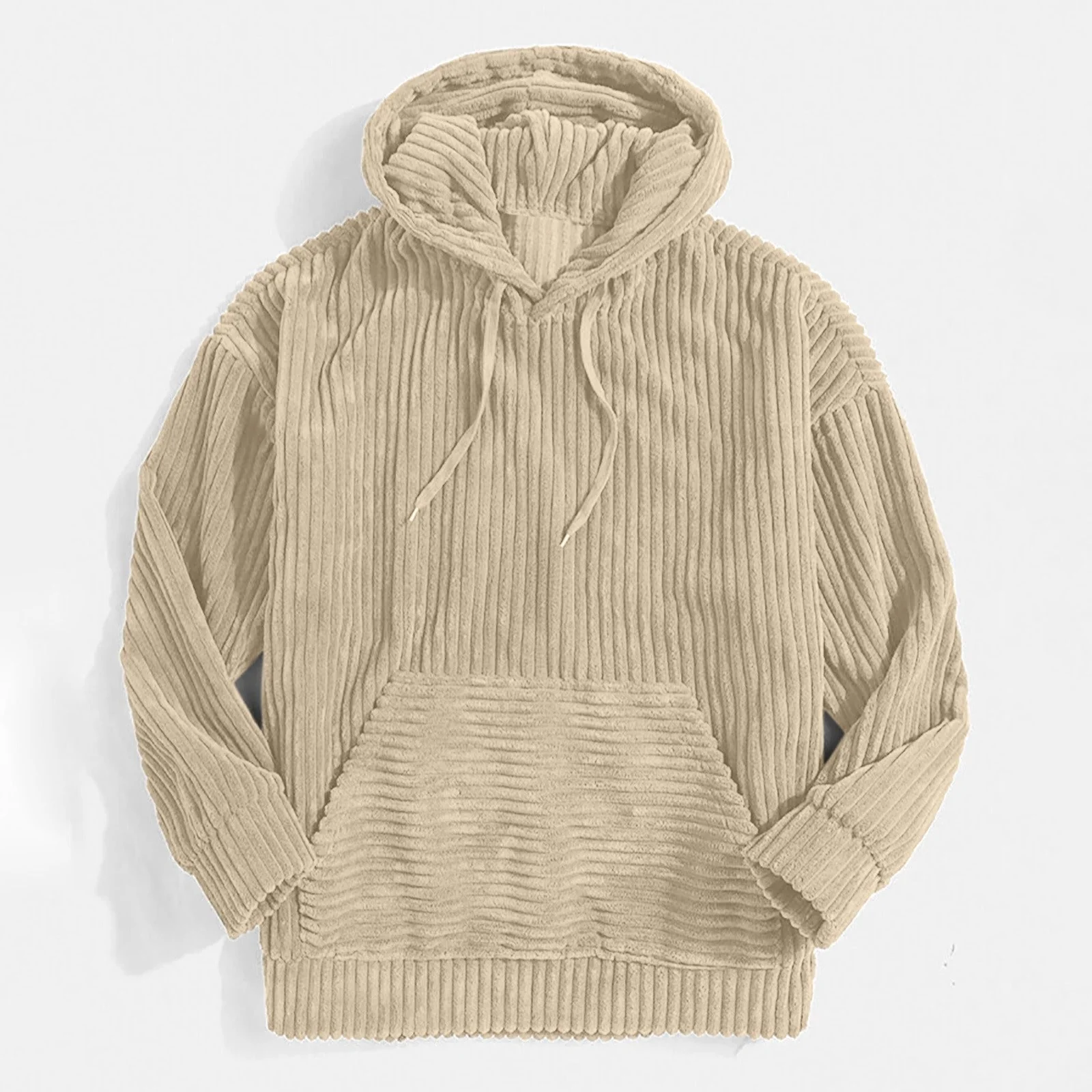 Men’s Hoodie – Corduroy Textured – Oversized Relaxed Fit – Kangaroo Pocket – Ribbed Trim - Image 6