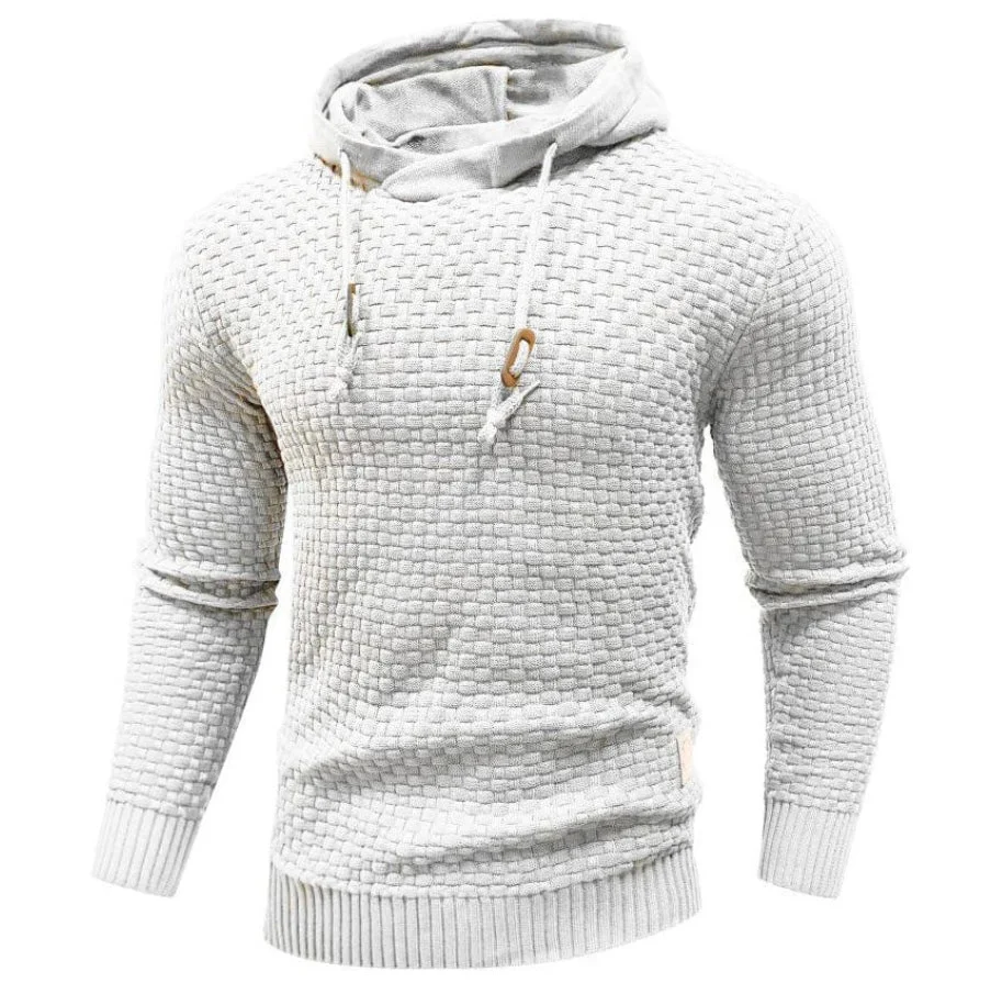 Men’s Hoodie – Regular Fit – Woven Texture – Drawstring Hood – Ribbed Cuffs & Hem - Image 3