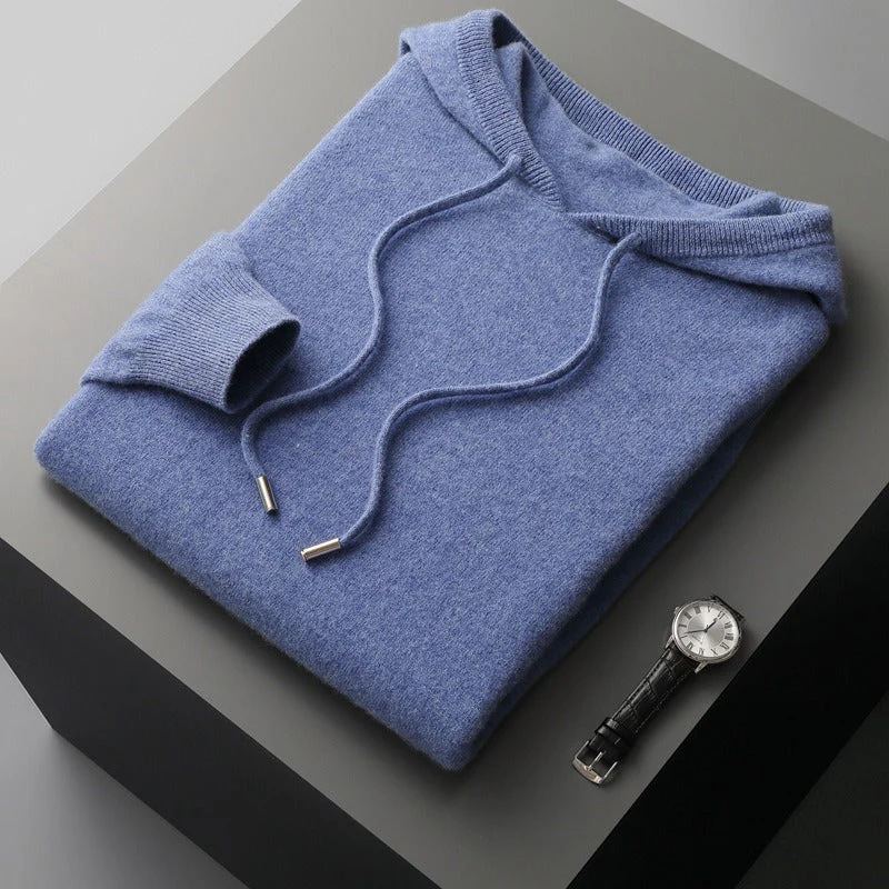 Men’s Hoodie – Wool Blend – Relaxed Fit – Ribbed Trim – Soft Touch Casual Pullover - Image 5