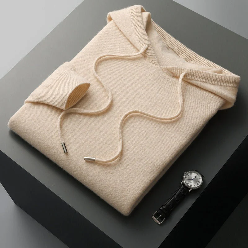 Men’s Hoodie – Wool Blend – Relaxed Fit – Ribbed Trim – Soft Touch Casual Pullover - Image 6