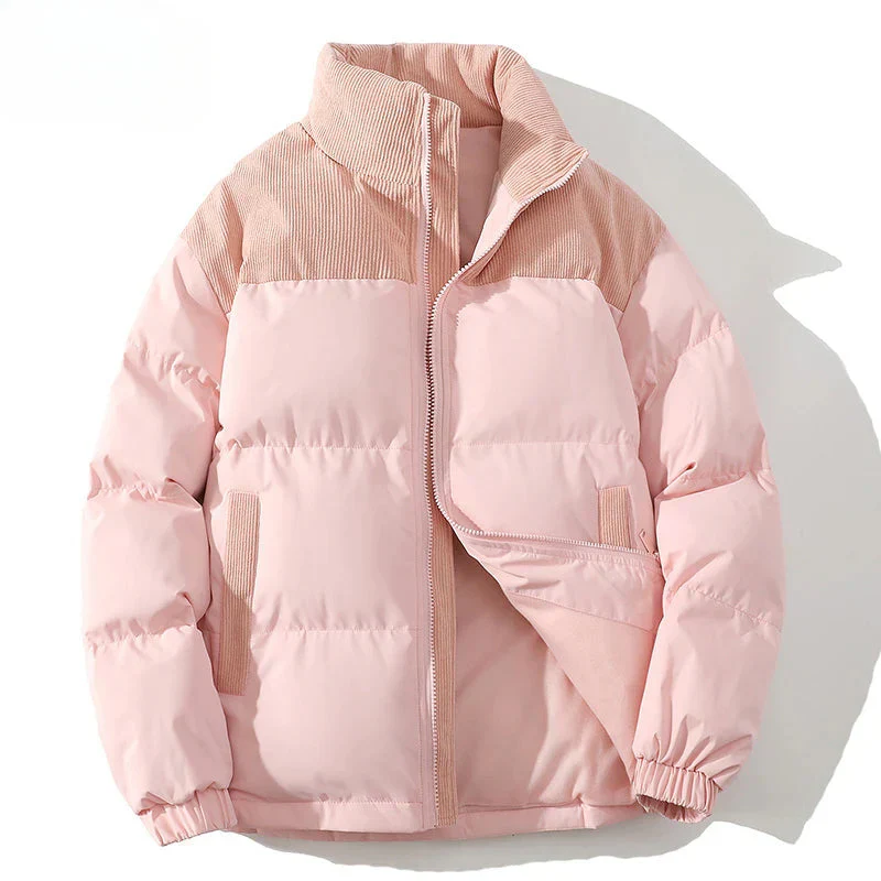 Men’s Puffer Jacket – Quilted Insulation – Ribbed Corduroy Trim – Relaxed Fit - Image 6