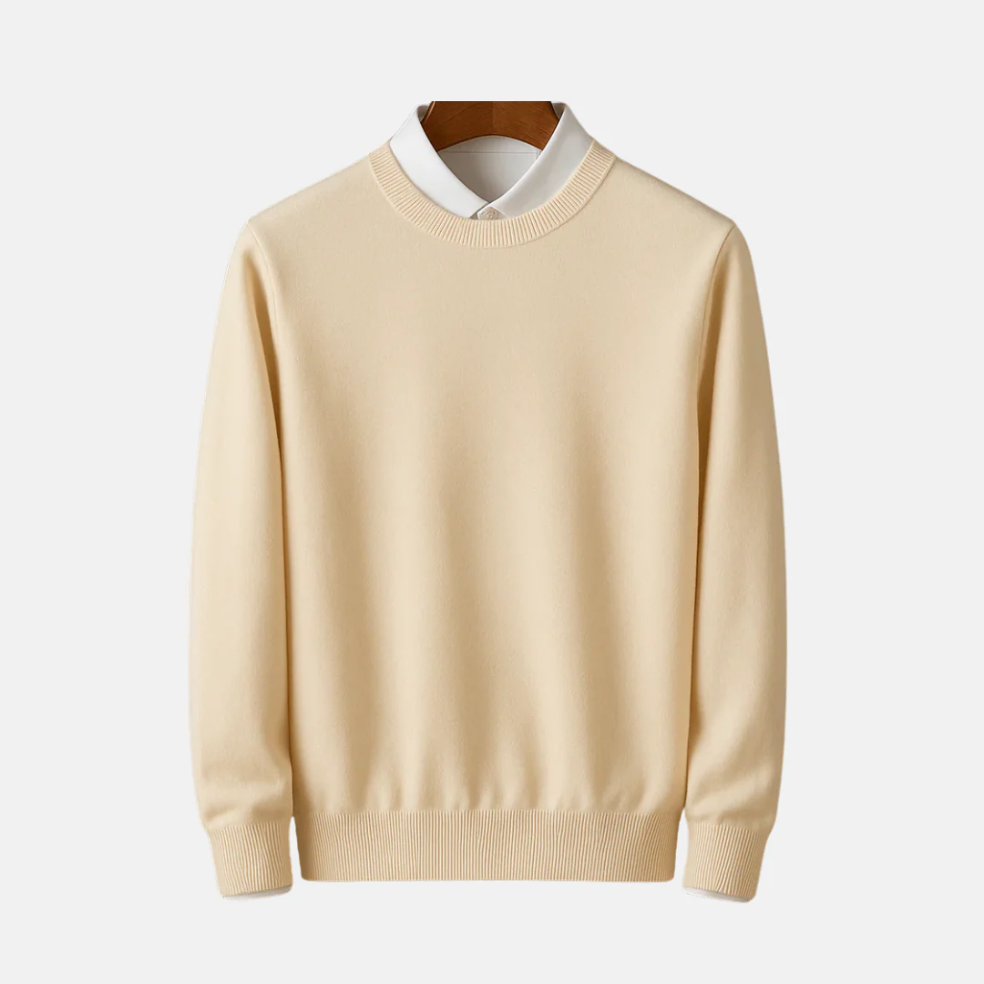 Men’s Pullover Sweatshirt – Fine Gauge Knit – Classic Fit – Crew Neck – Ribbed Trim - Image 5