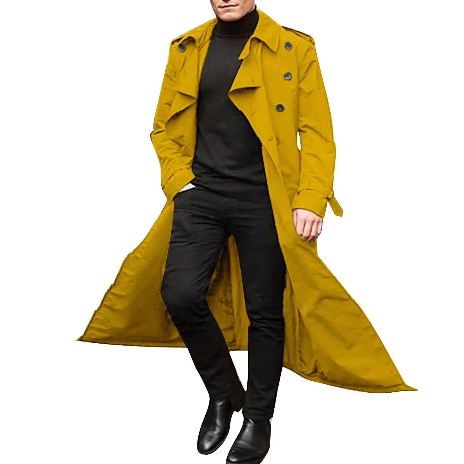 Men’s Trench Coat – Tailored Fit – Double-Breasted – Notched Lapels – Epaulettes - Image 6