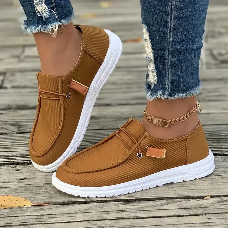 Mika Shoes | Casual Ribbed Design Rubber Sole Slip-On Shoes
