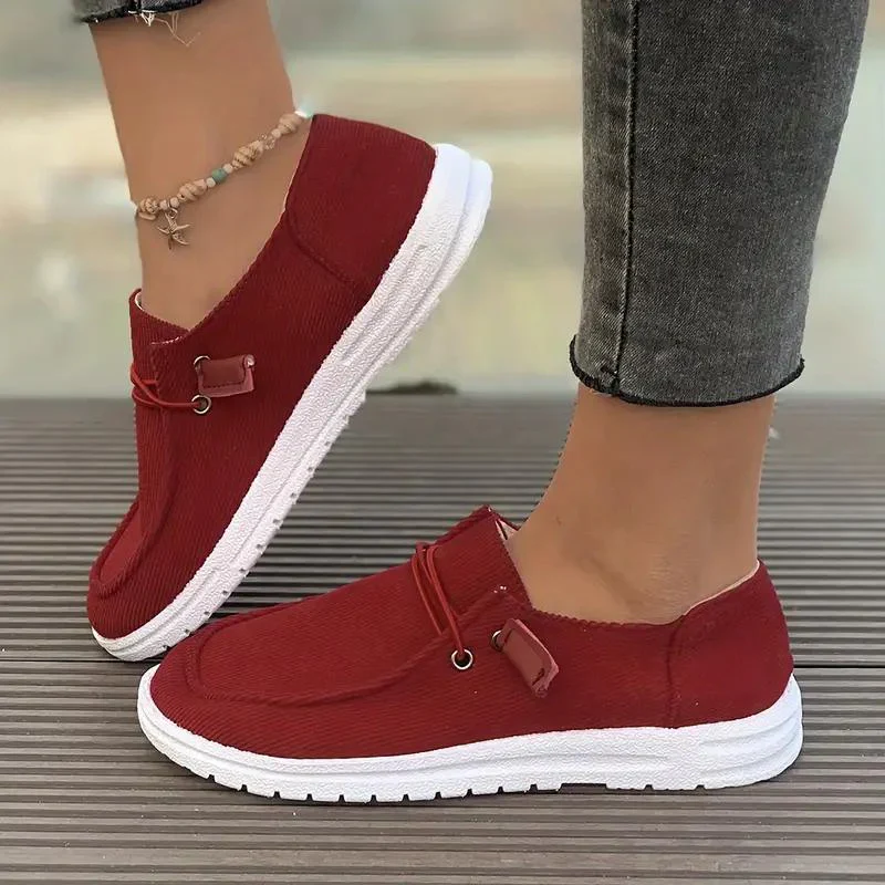 Mika Shoes | Casual Ribbed Design Rubber Sole Slip-On Shoes - Image 3