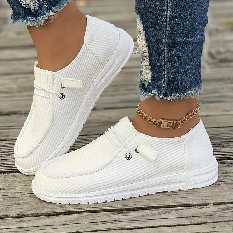 Mika Shoes | Casual Ribbed Design Rubber Sole Slip-On Shoes - Image 6
