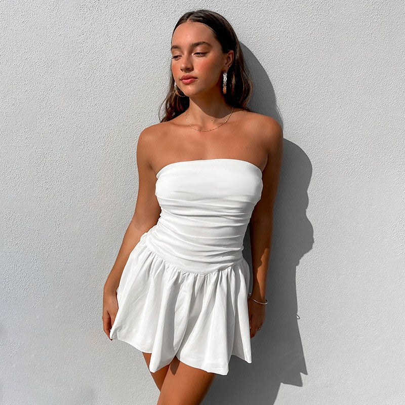 Mila Dress | Women's White Strapless Mini Dress - Image 4