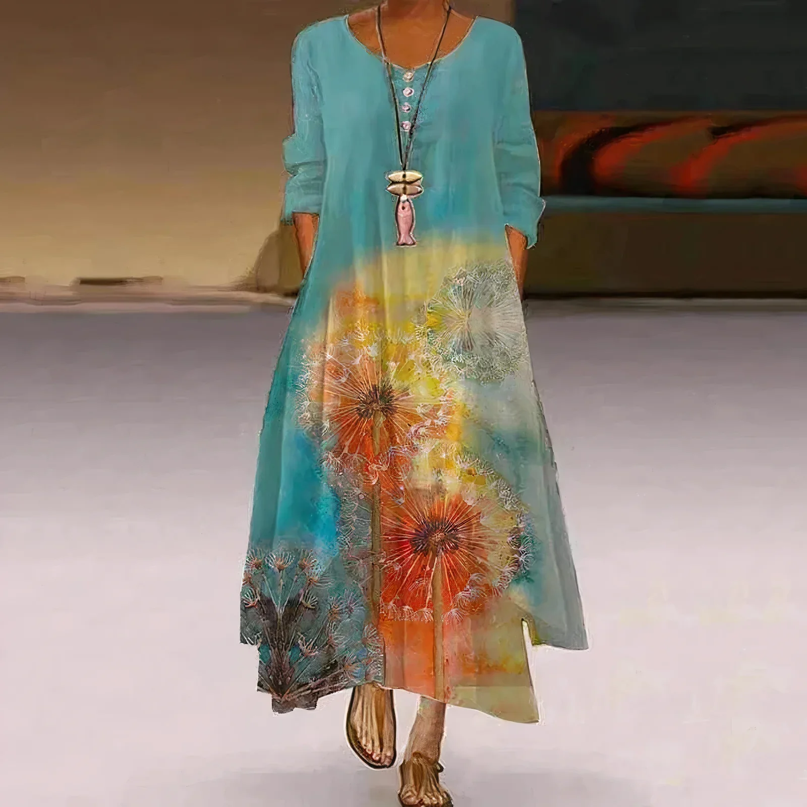 Milliana Dress | Women's Breathable Long Sleeve Maxi Dress - Image 2