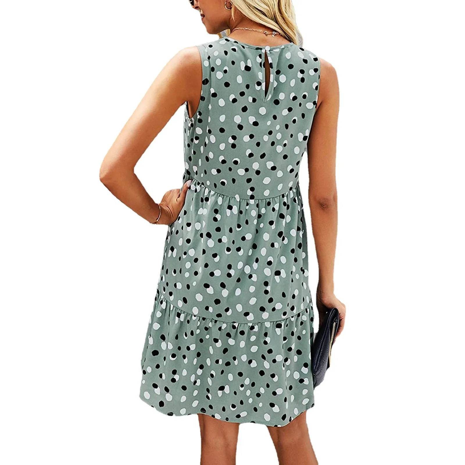 Minerva Dress | Women's Polka Dot Sleeveless Dress - Image 2