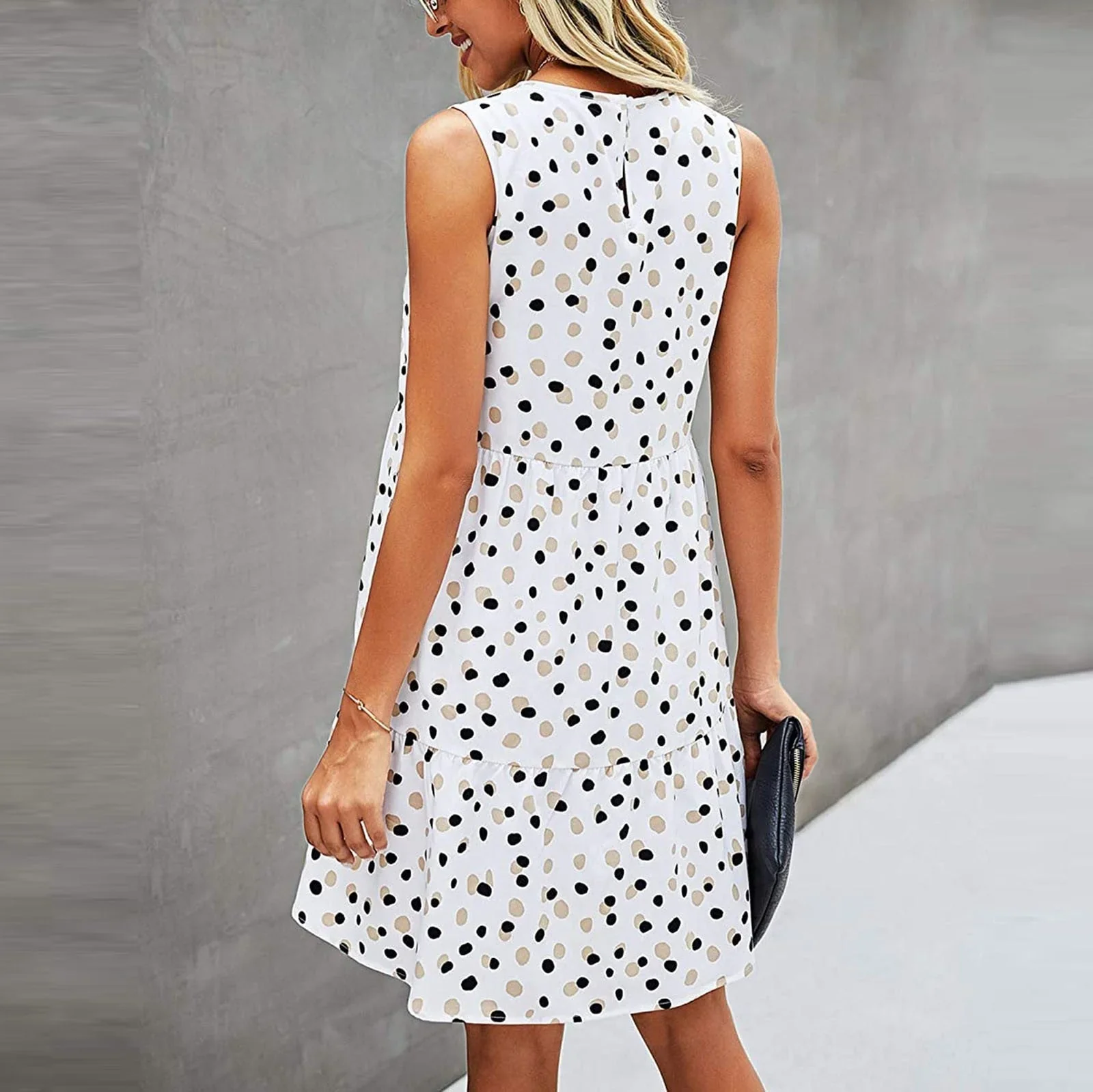 Minerva Dress | Women's Polka Dot Sleeveless Dress - Image 4