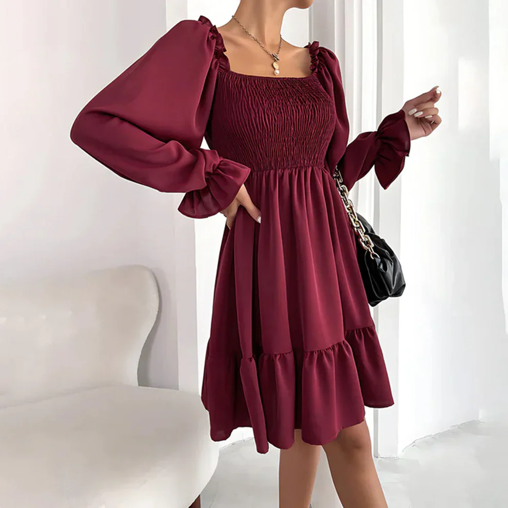 Molly Long Sleeve Ruffled Chic Dress - Image 2