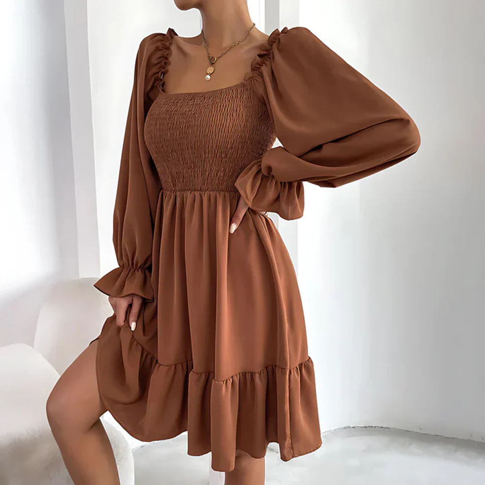 Molly Long Sleeve Ruffled Chic Dress - Image 6