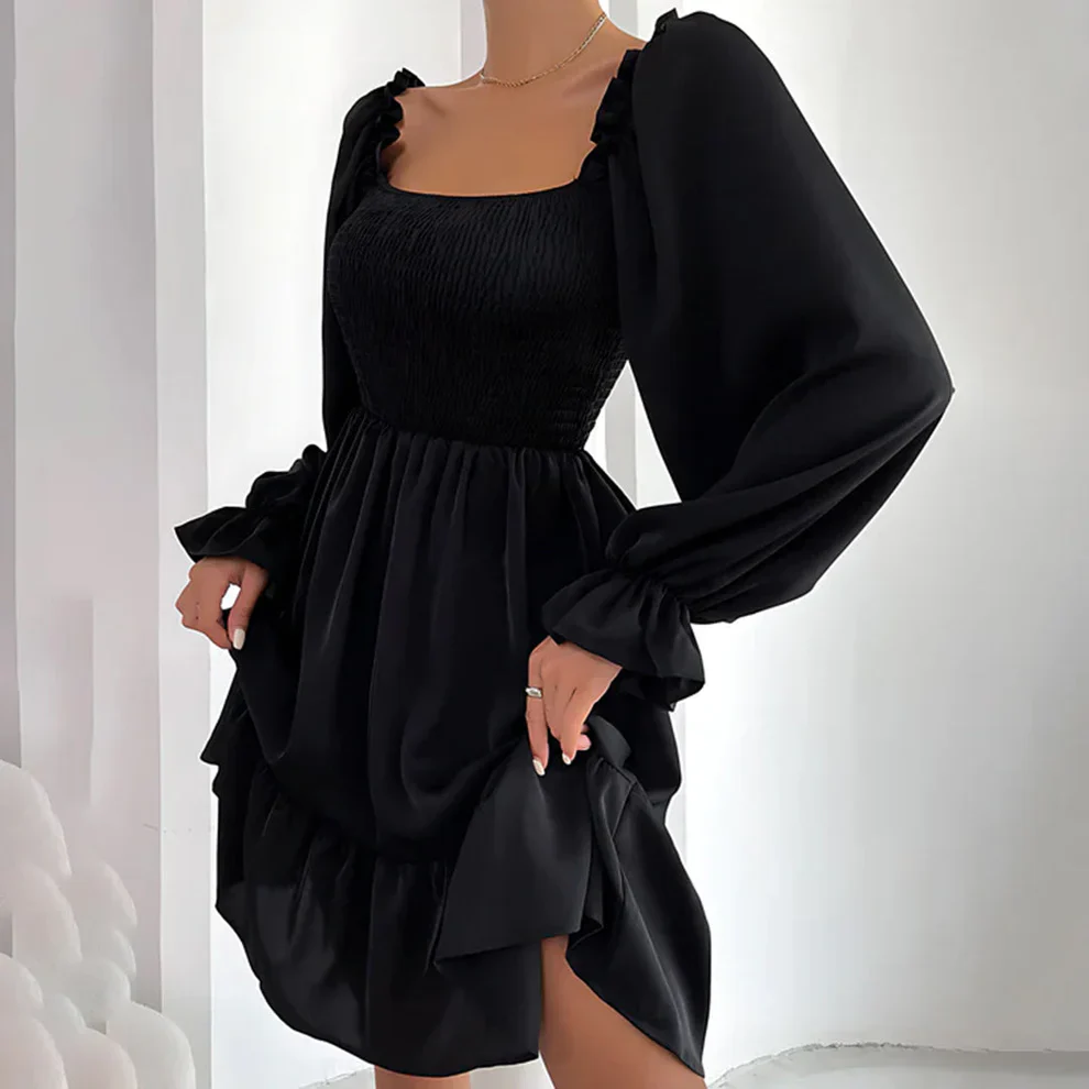 Molly Long Sleeve Ruffled Chic Dress - Image 8
