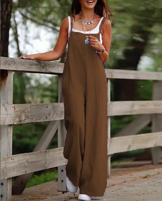 Nadia Jumpsuit | Wide-Leg Casual Overalls with Adjustable Straps - Image 3