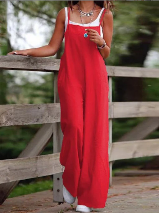 Nadia Jumpsuit | Wide-Leg Casual Overalls with Adjustable Straps - Image 7