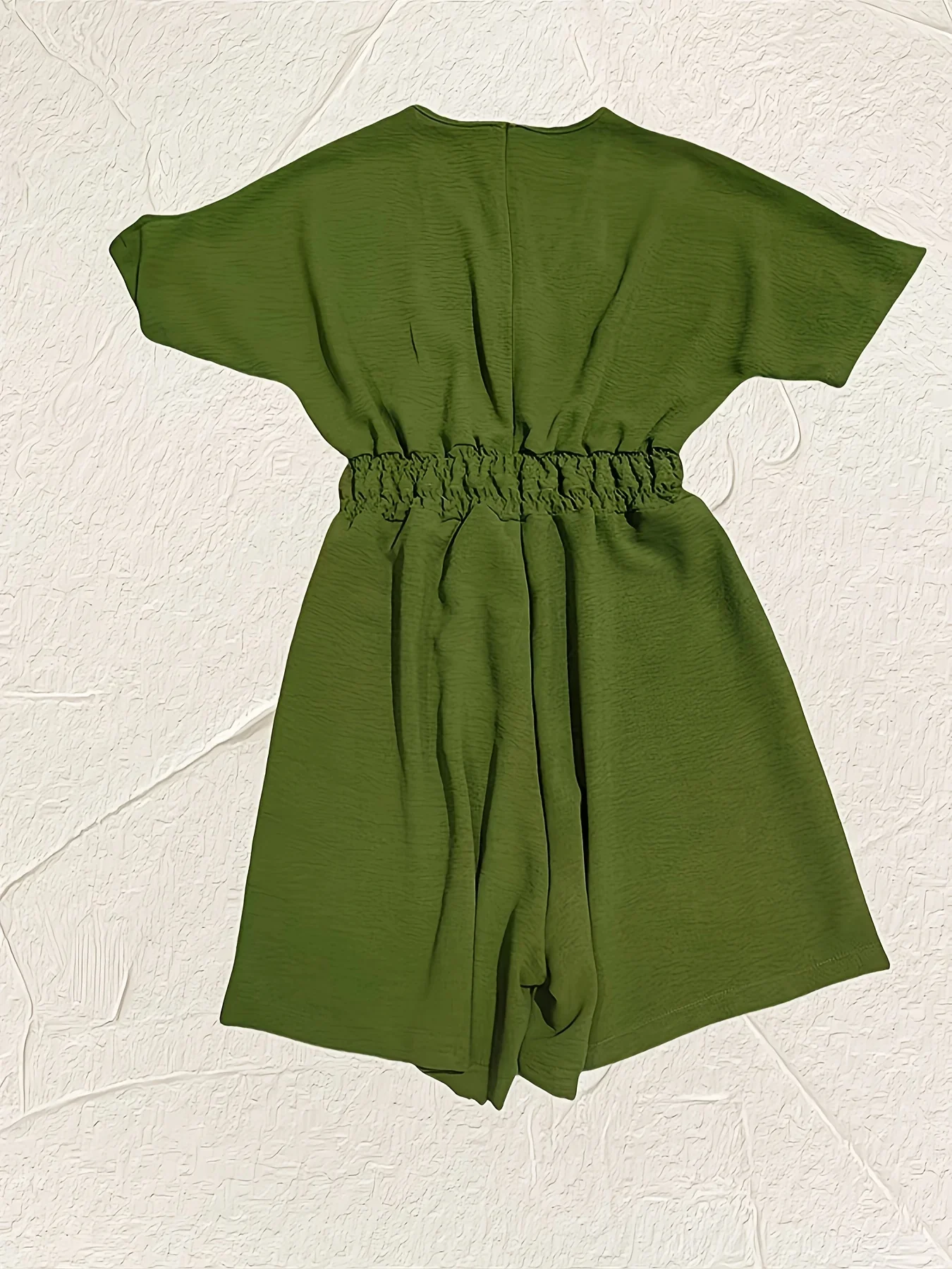 Nahlia Romper | Short Sleeve V-Neck Shirred Waist Romper - Image 5