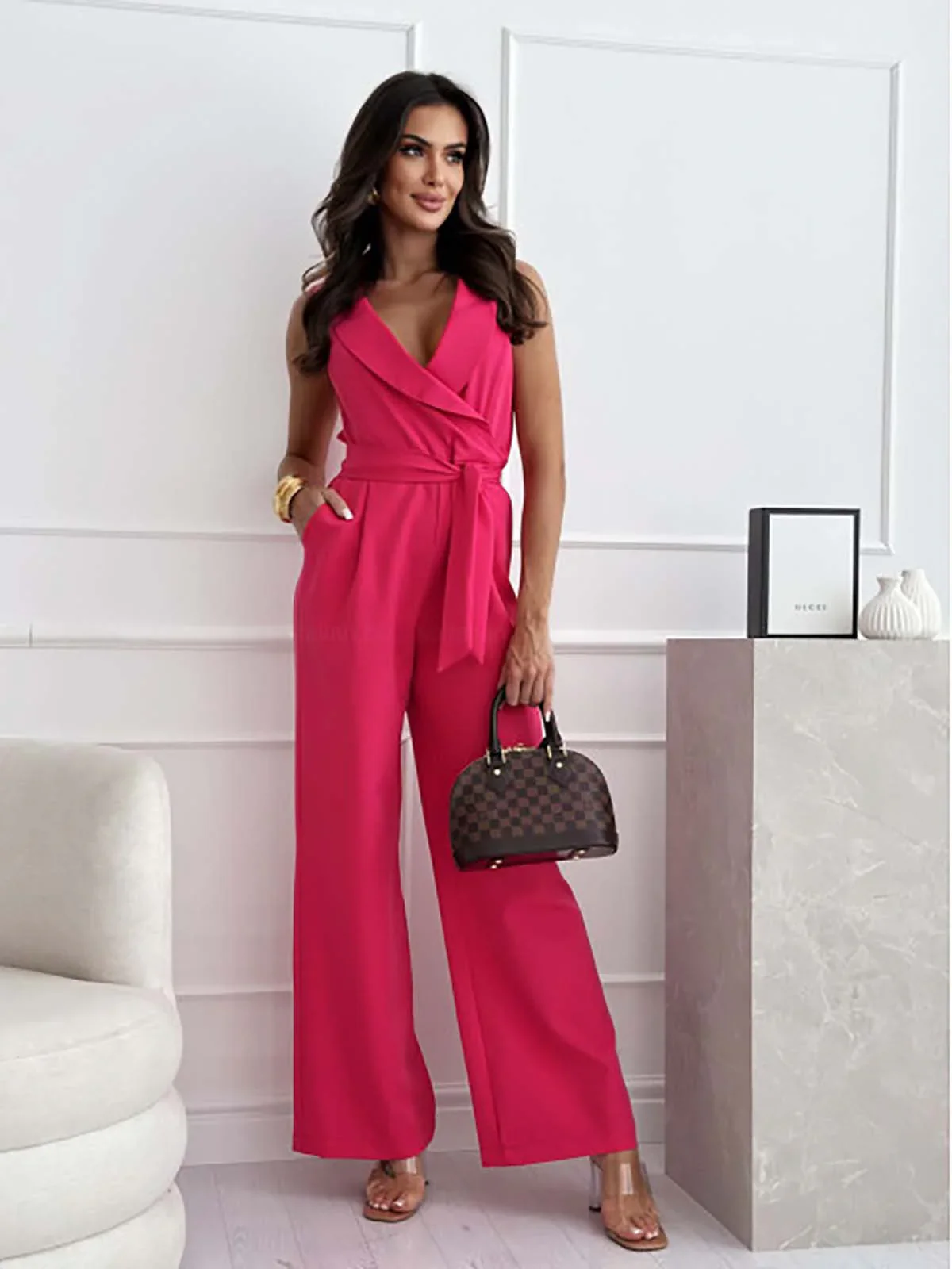 Namira Jumpsuit | Elegant Wide-Leg V-Neck Jumpsuit - Image 12