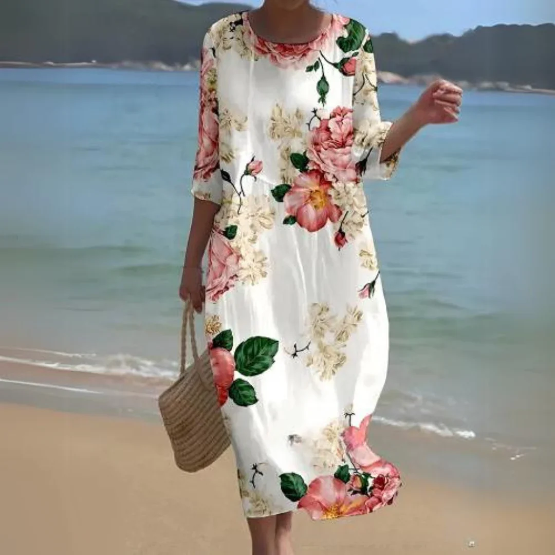 Nazia Dress | Chic Printed Flowy Midi Dress - Image 3