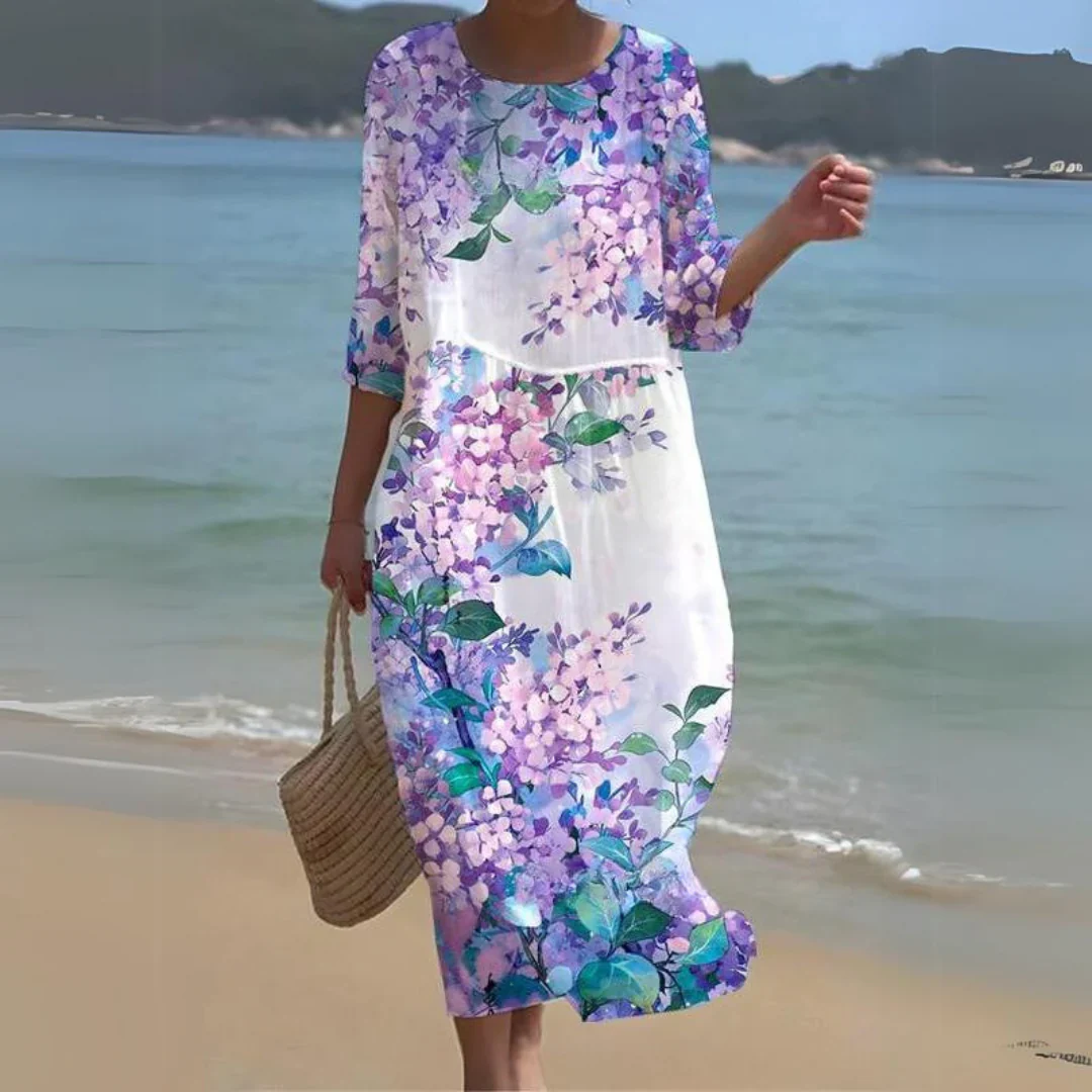 Nazia Dress | Chic Printed Flowy Midi Dress - Image 5