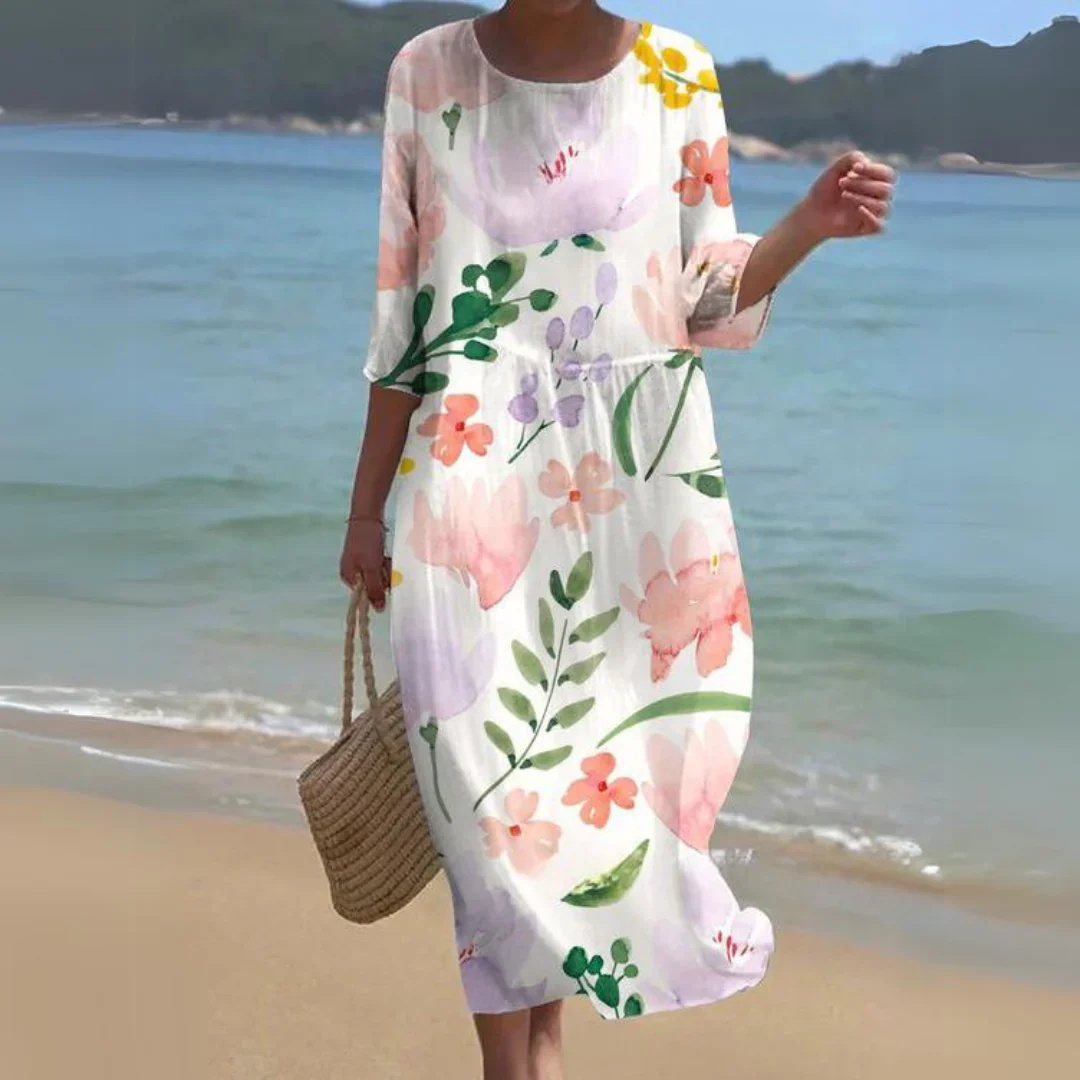 Nazia Dress | Chic Printed Flowy Midi Dress - Image 6