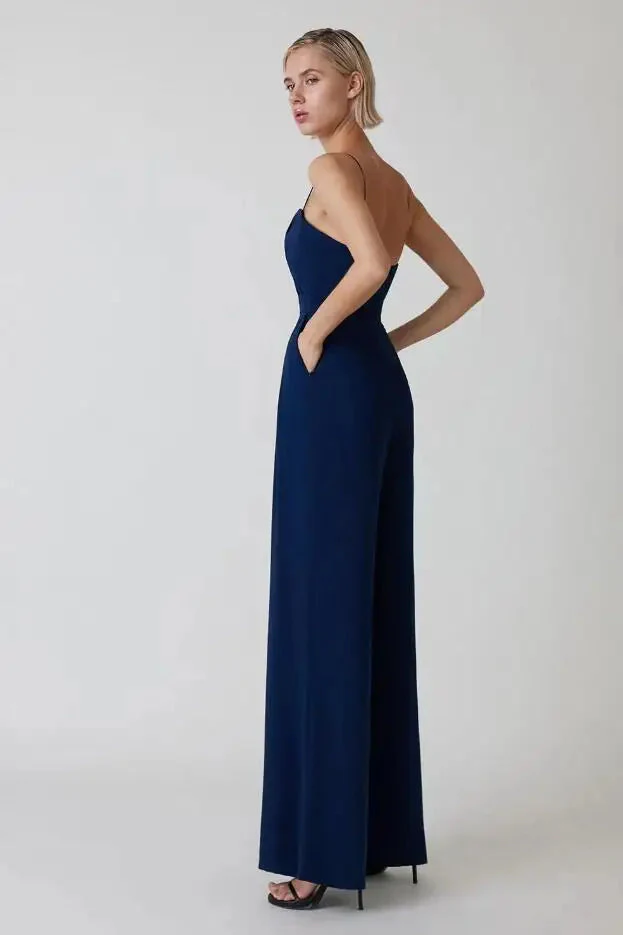 Nell Jumpsuit | Thin Strap Wide Leg Jumpsuit - Image 3
