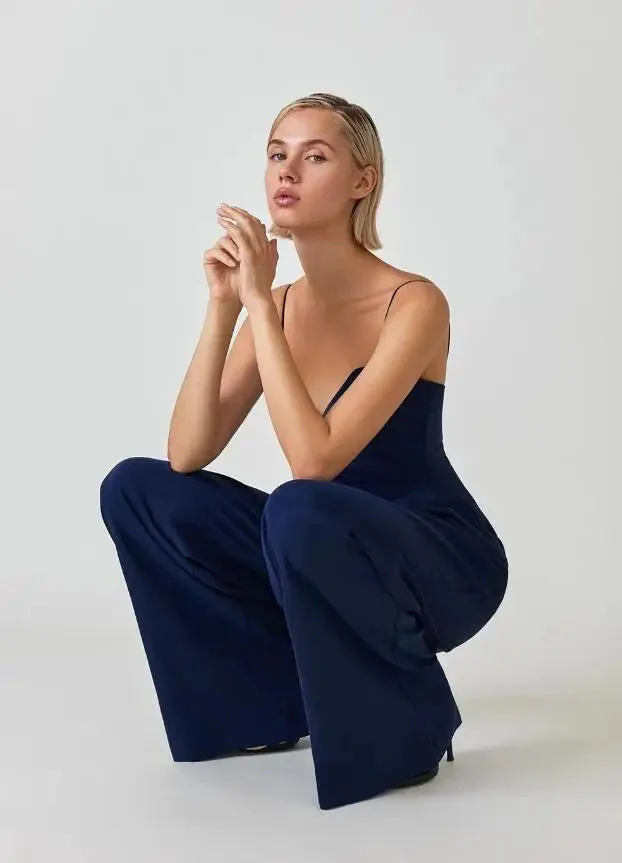 Nell Jumpsuit | Thin Strap Wide Leg Jumpsuit - Image 4