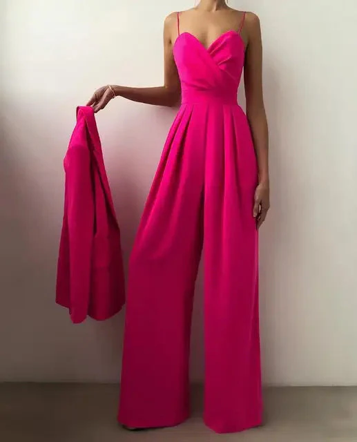 Nell Jumpsuit | Thin Strap Wide Leg Jumpsuit - Image 9