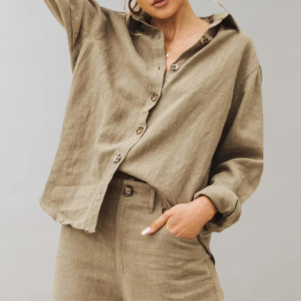 Nelle Blouse | Casual Long Sleeve Blouse with Lightweight Breathable Fabric - Image 4