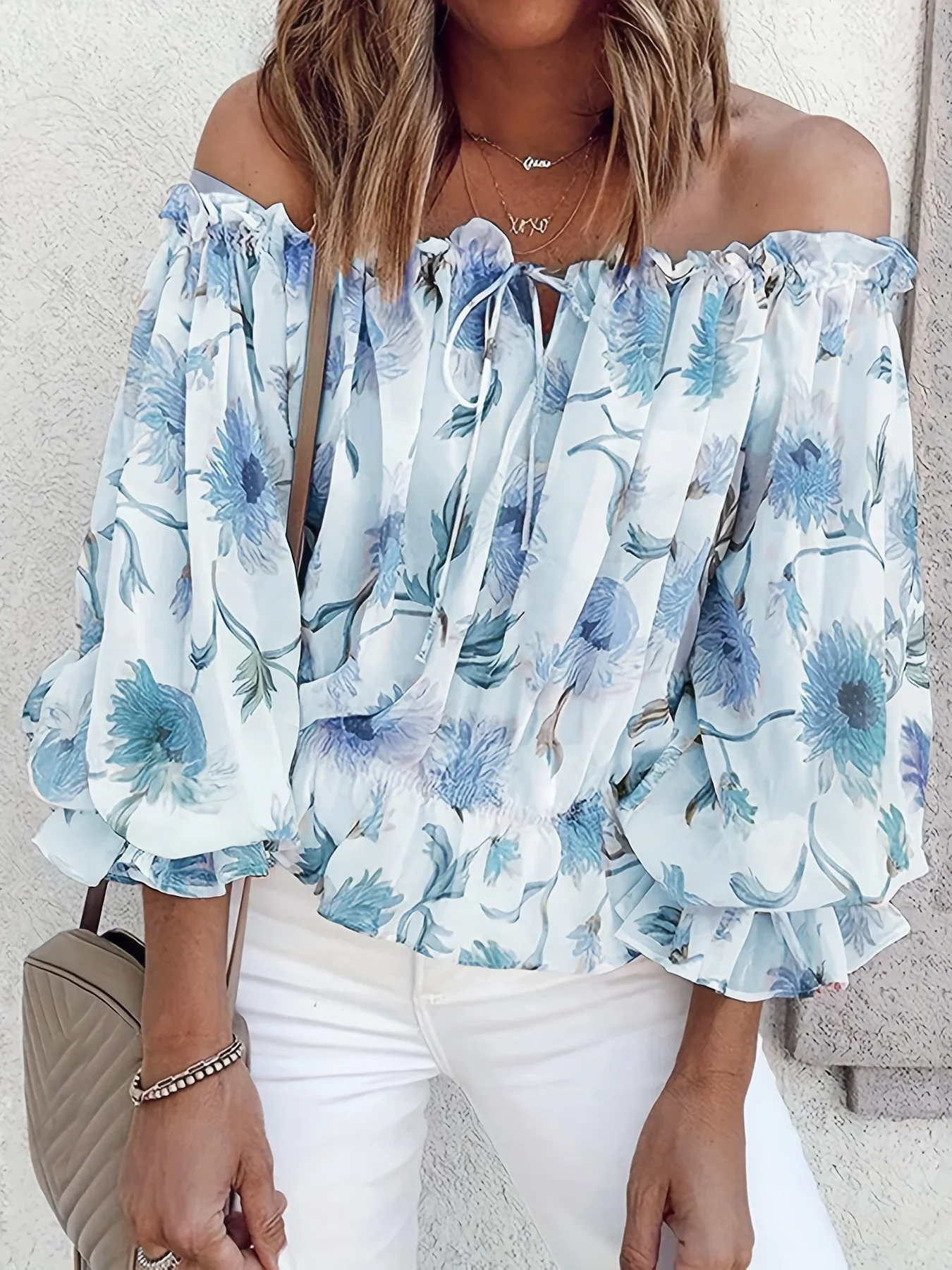 Niveah Blouse | Women's Off-Shoulder Floral Blouse - Image 2