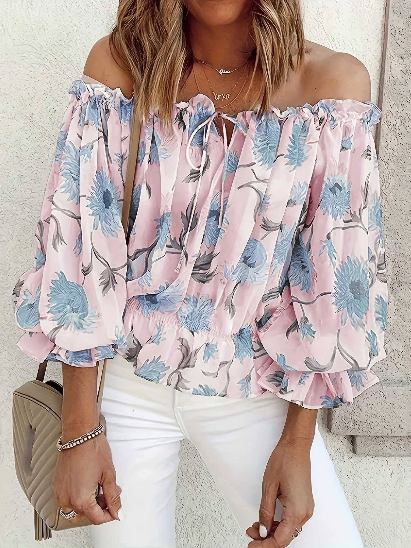 Niveah Blouse | Women's Off-Shoulder Floral Blouse - Image 3