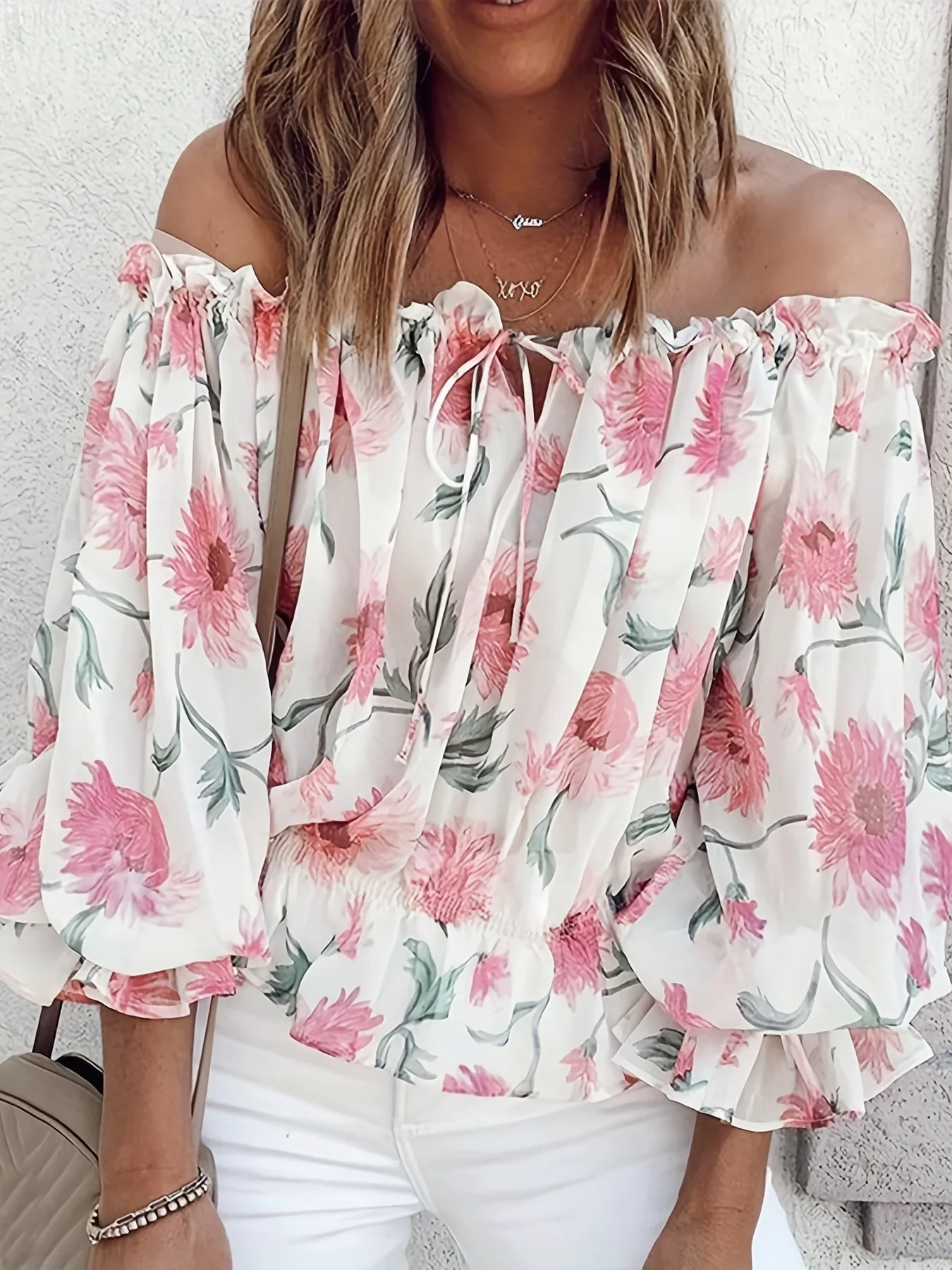 Niveah Blouse | Women's Off-Shoulder Floral Blouse - Image 4