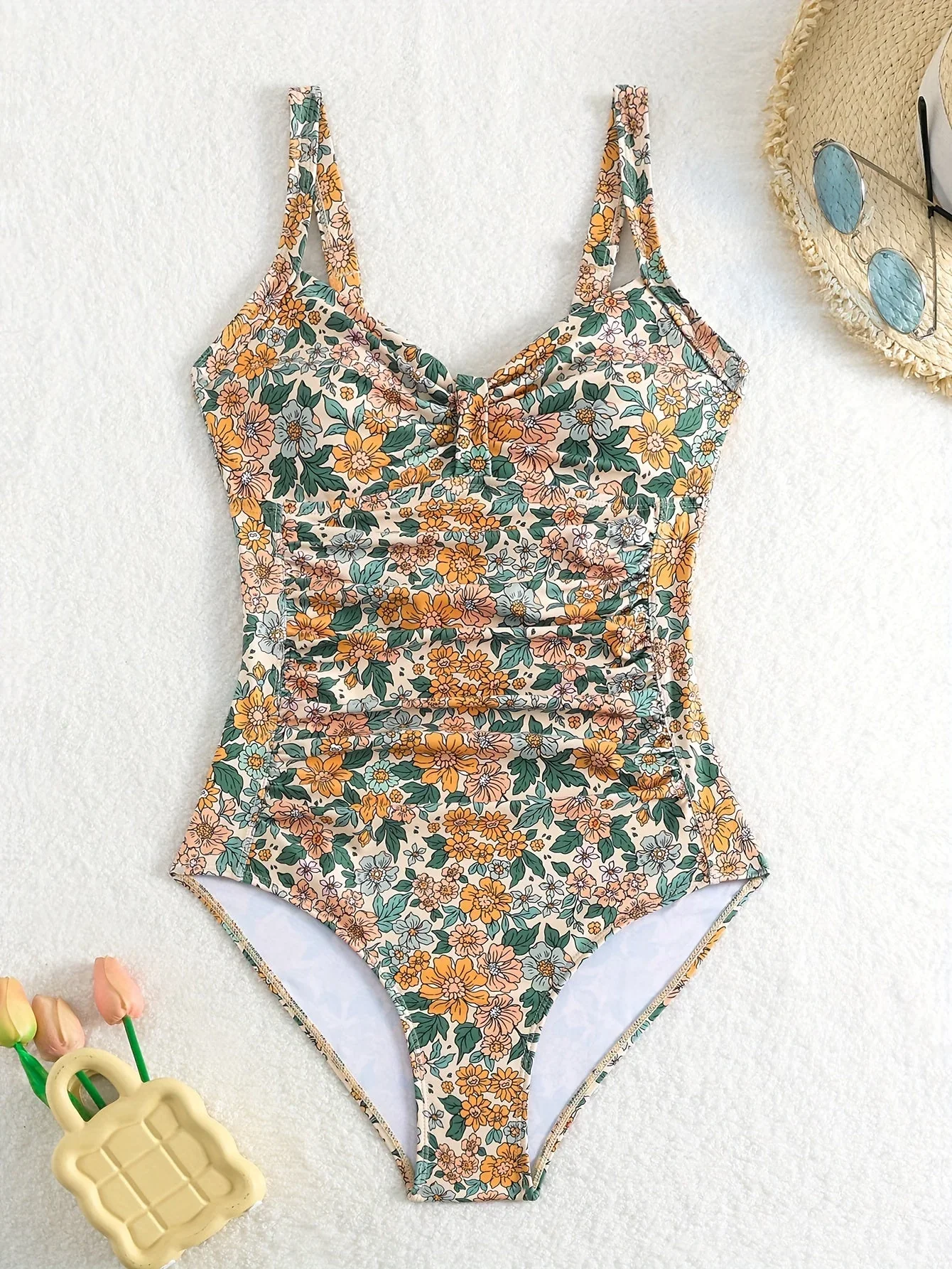 Olia Swimsuit | Floral Print One-Piece Swimsuit with V-Neck - Image 5