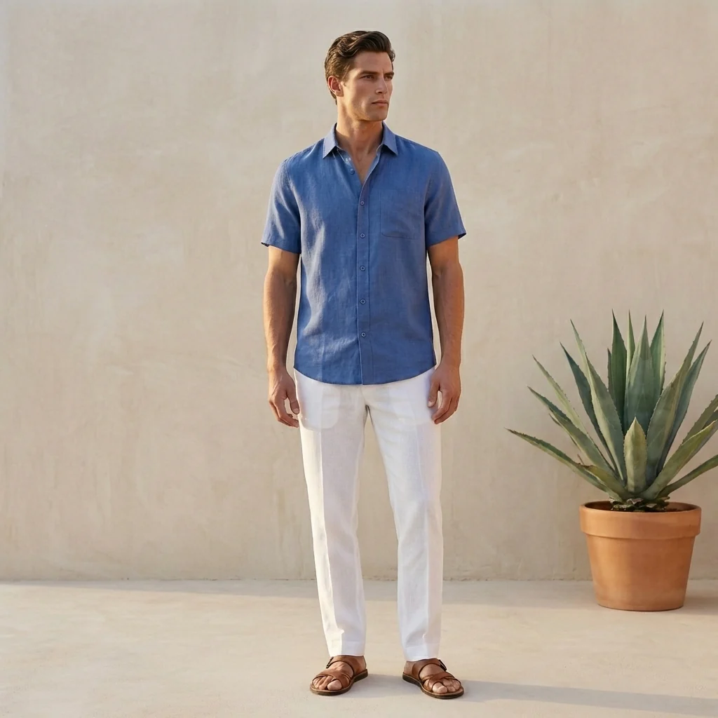 Oliver Loose Fit Short Sleeve Shirt | Button Front Chest Pocket Shirt - Image 2