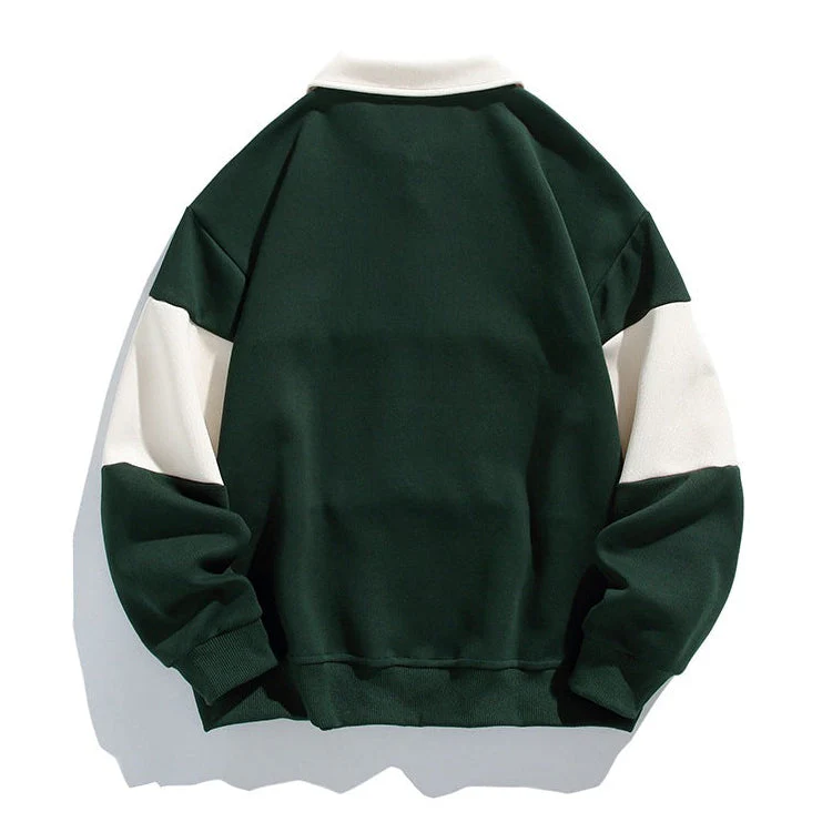 Oliver Oversized Polo Sweatshirt | Striped Collared Long Sleeve Sweatshirt - Image 2