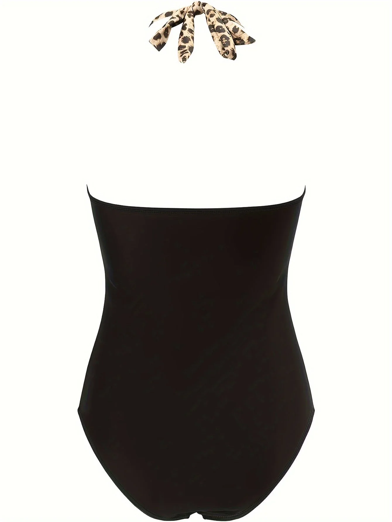 Olivine Swimsuit | Criss-Cross Halter Neck Leopard Print Swimsuit - Image 4